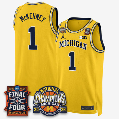 MICH Basketball National Champions Big Text Limited Vapor Jersey - All Stitched
