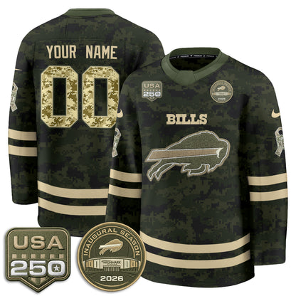 BUF 2026 Salute To Service Edition Custom Hockey Jersey - Printed