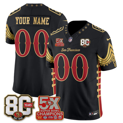 San Francisco 49ers Xmas Nutcracker Edition Vapor Custom Jersey - Stitched
