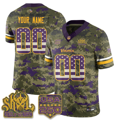 MIN 2026 Salute to Service Edition Vapor Custom Jersey - Stitched