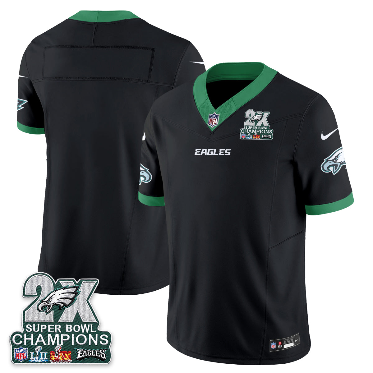 Philadelphia Eagles Fan Gear Vapor Jersey V3- Stitched