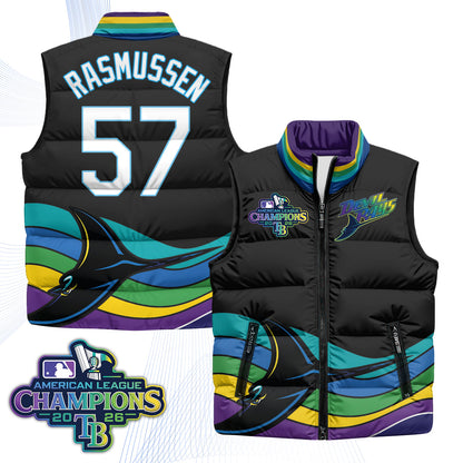 Tampa Bay Rays 2026 AL Champions Limited Puffer Vest - Printed