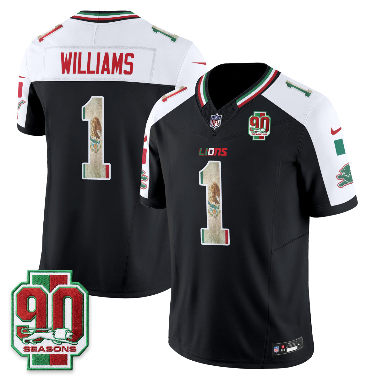Detroit Lions Mexico Edition Vapor Jersey - Stitched