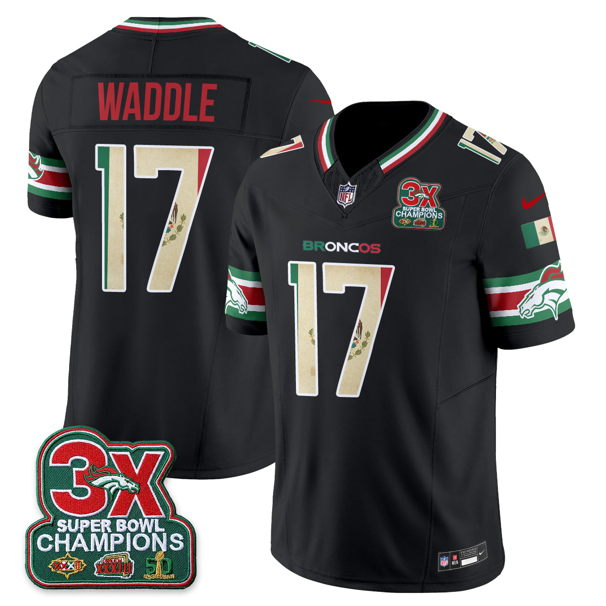 Denver Broncos Mexico Edition Vapor Jersey - Stitched
