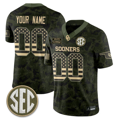 Oklahoma Sooners 2026 Salute to Service Vapor Custom Jersey - Stitched