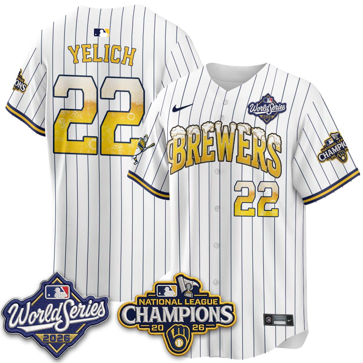 MIL "Pitcher & Pint" 2026 NL Champions Vapor Jersey - Stitched