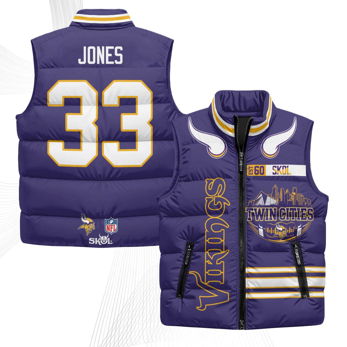 MIN Twin City Puffer Vest - Printed