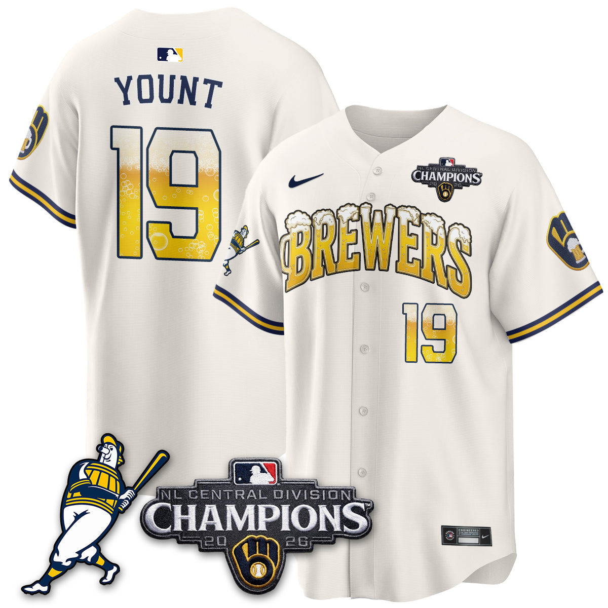 Milwaukee Brewers 2026 NL Division Champs Vapor Jersey V2- Stitched