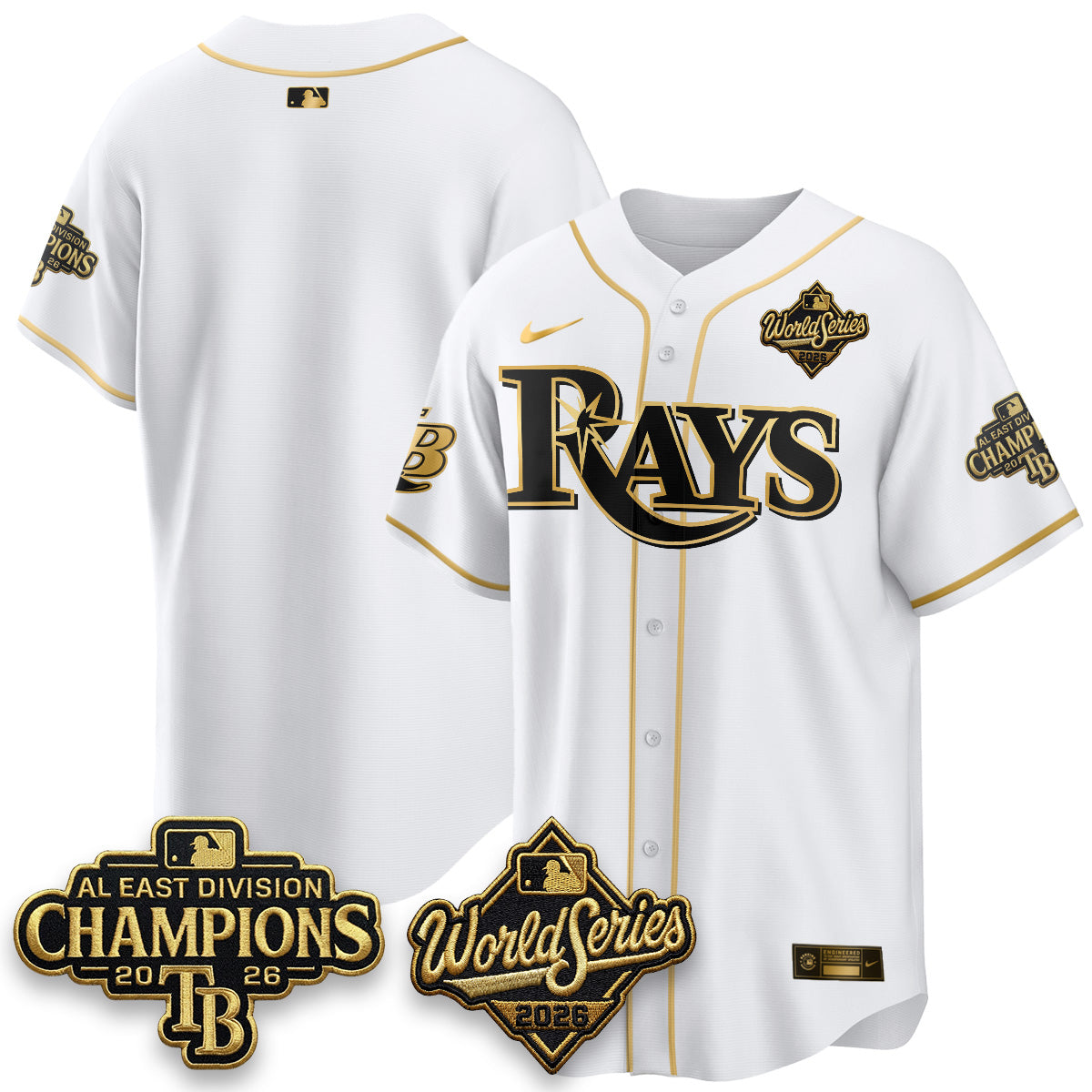 TB 2026 AL Champions Gold Edition Vapor Jersey - Stitched