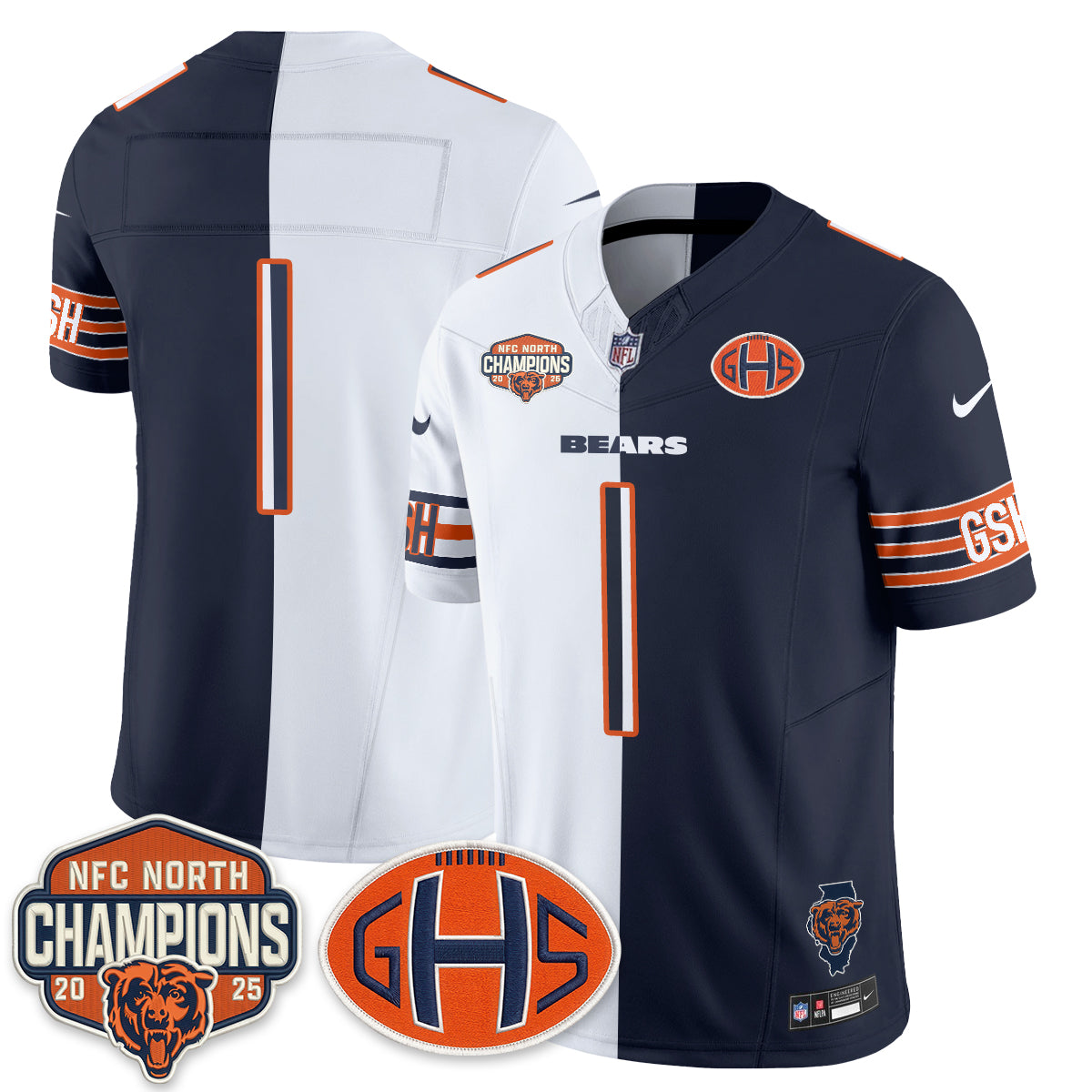 Chicago Bears 2026 Split Edition Vapor Jersey - Stitched