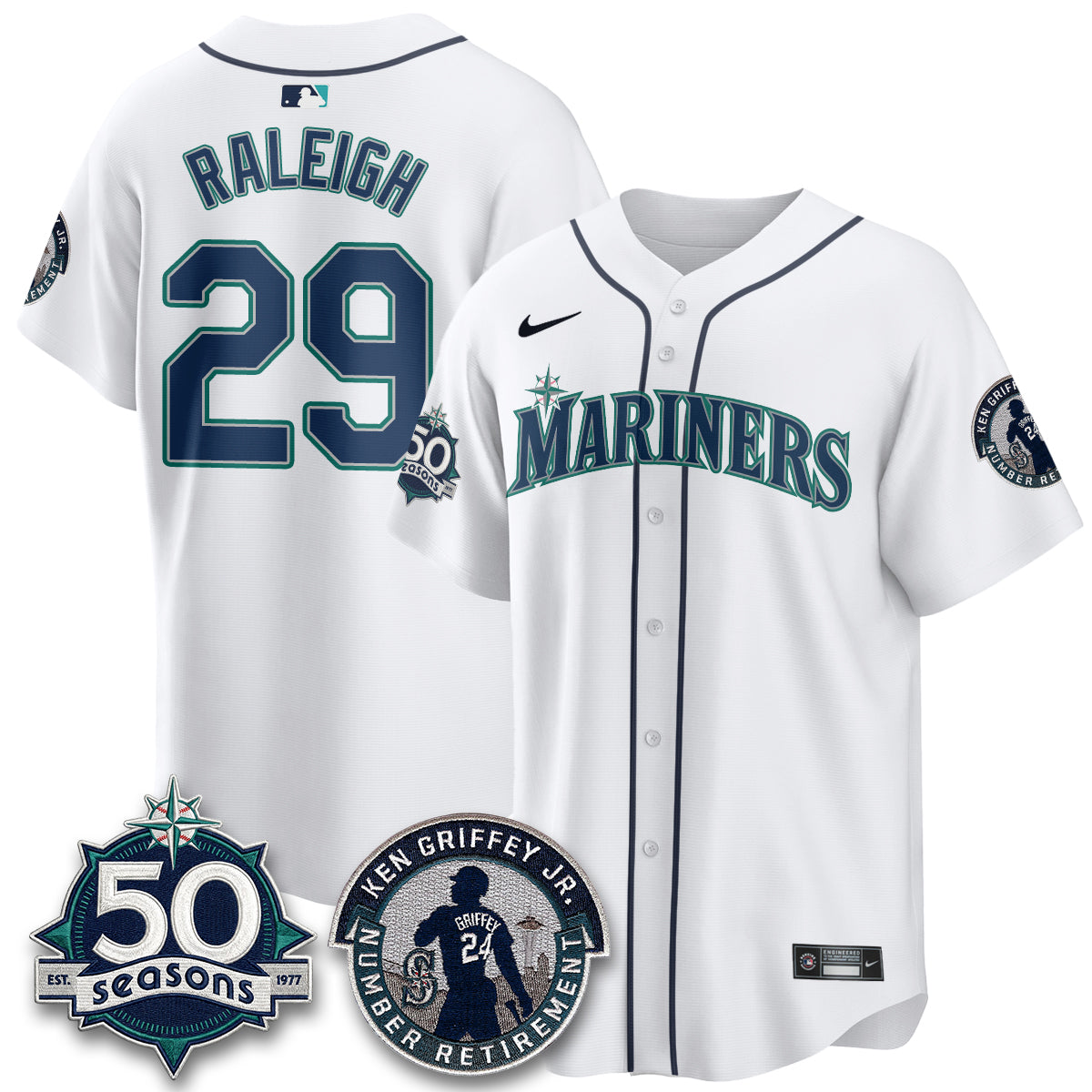 SEA Ken Griffey Jr. Patch Vapor Premier Limited Jersey - All Stitched