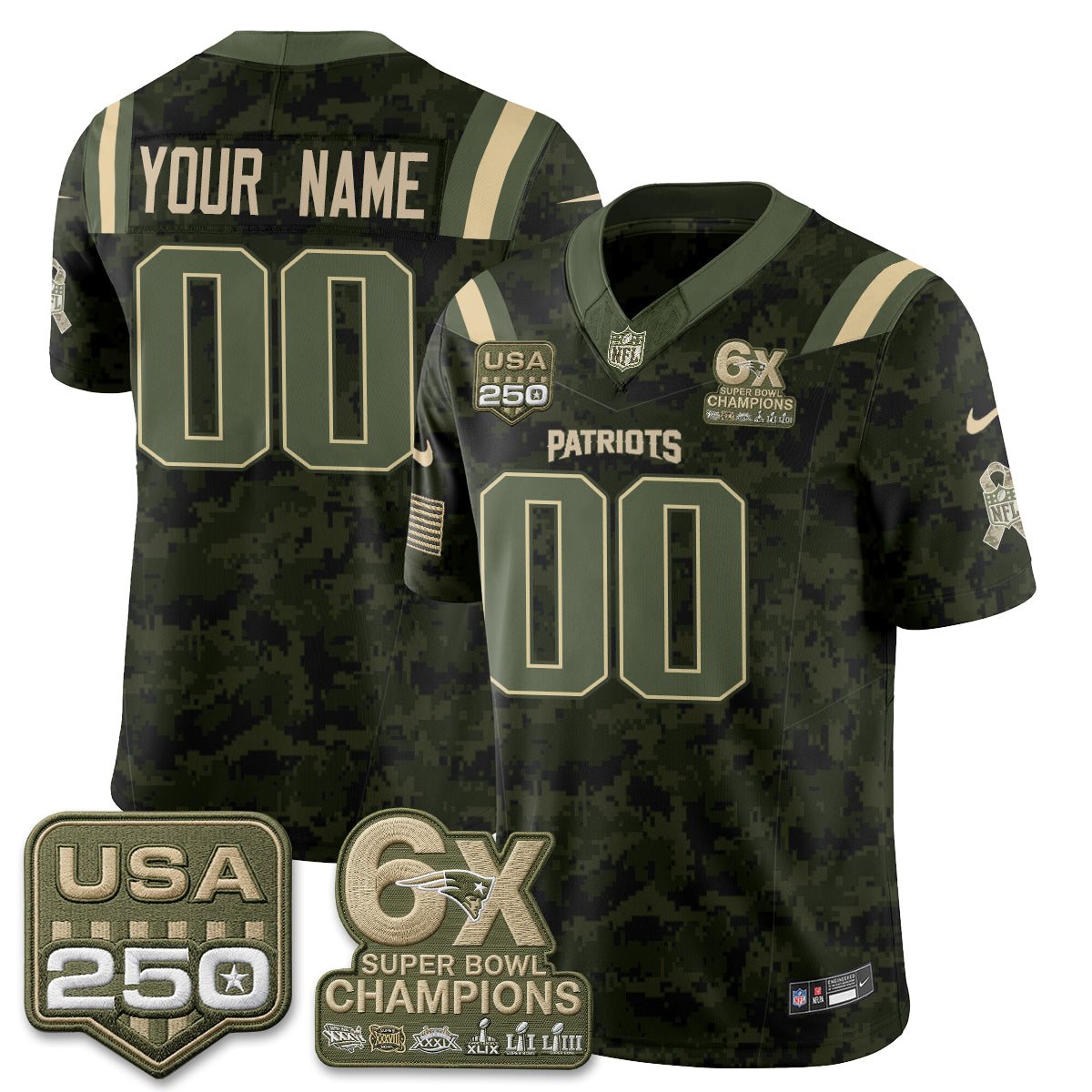 NE 2026 Salute to Service Edition Vapor Custom Jersey - Stitched
