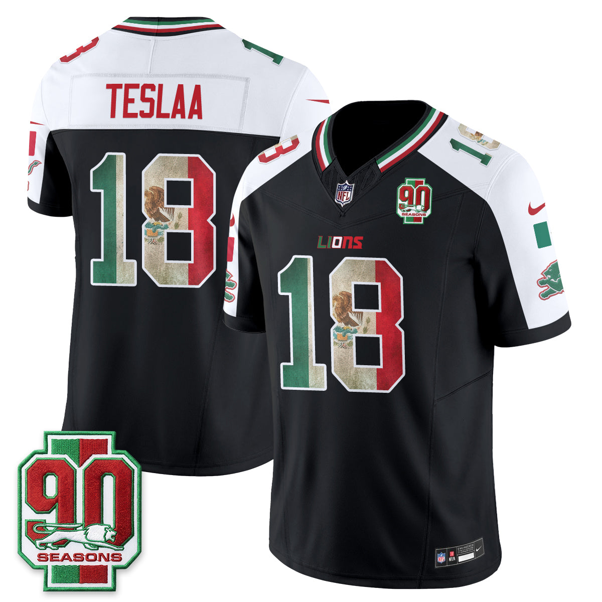 Detroit Lions Mexico Edition Vapor Jersey - Stitched