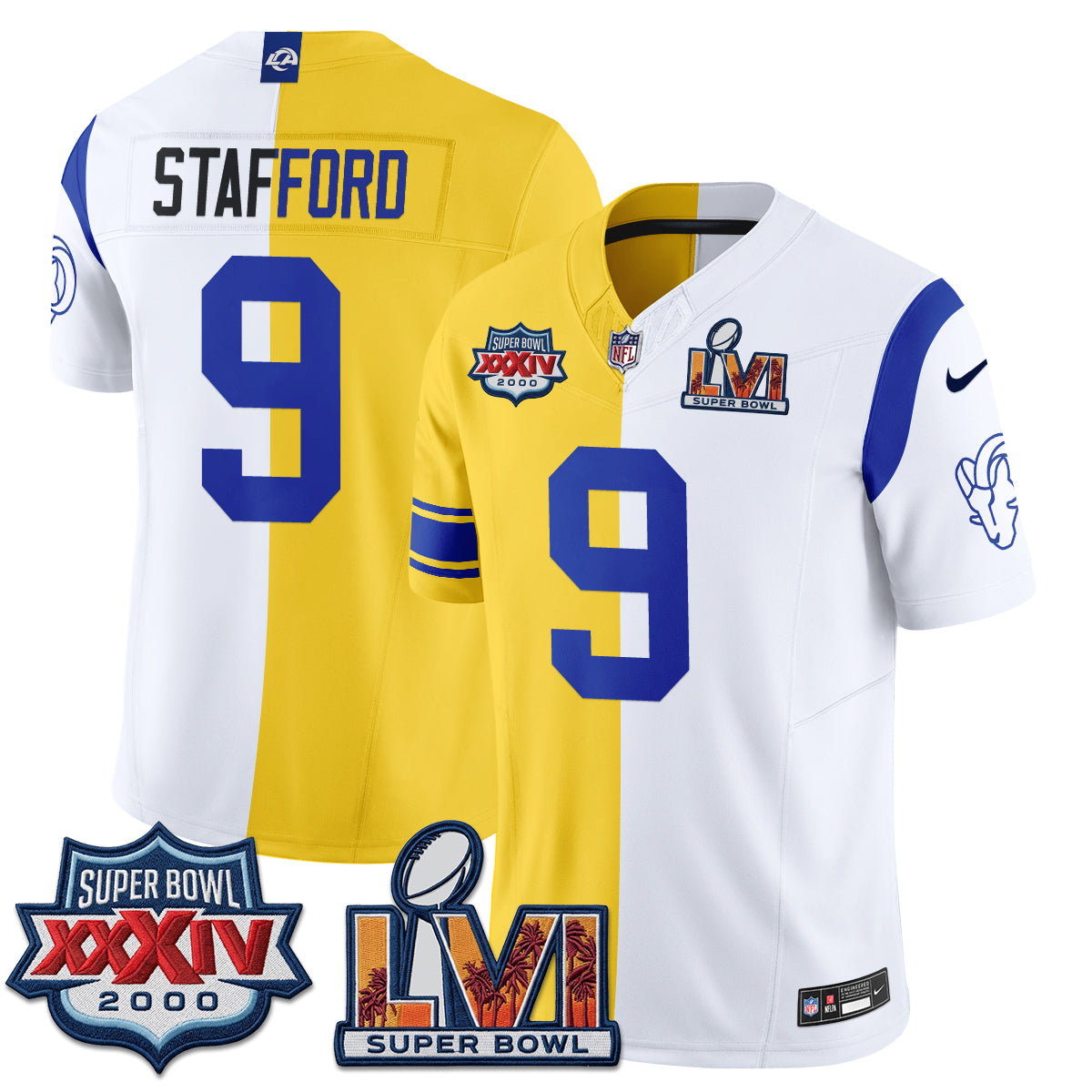Los Angeles Rams Split Vapor Jersey - Stitched