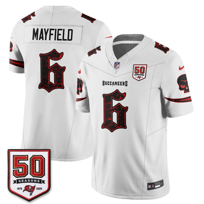 Tampa Bay Buccaneers Skull 50 Seasons Edition Vapor Jersey - Stitched