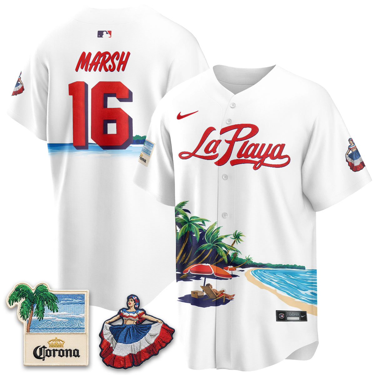 Philadelphia Phillies Beach Connect "La Playa" Edition Vapor Jersey- Patch Stitched