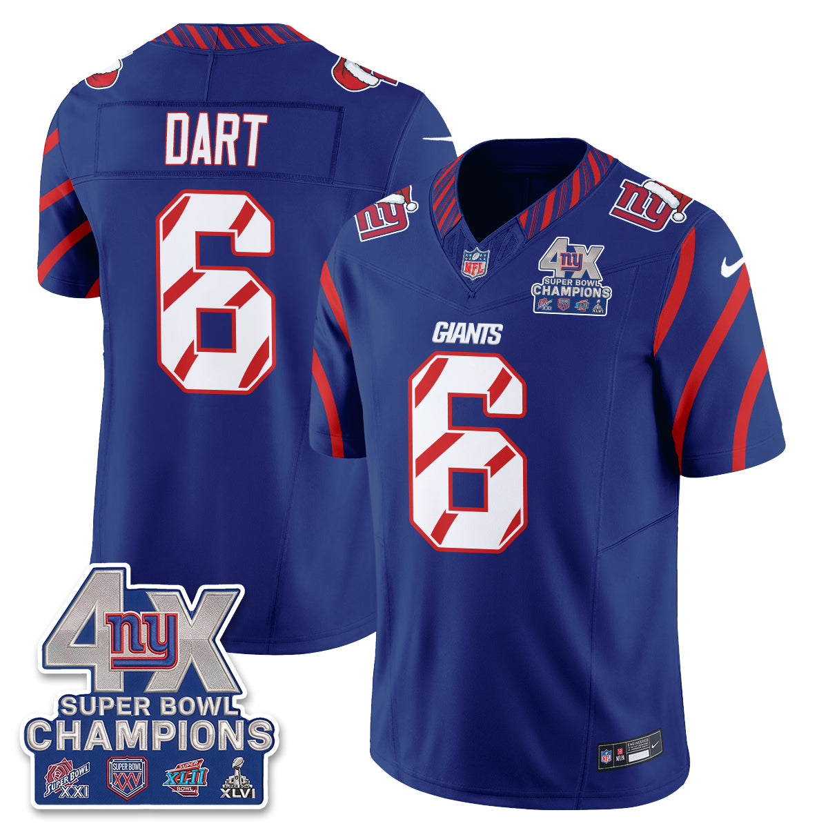 New York Giants  Xmas Edition Vapor Jersey - Stitched