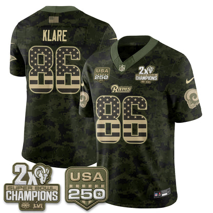 Los Angeles Rams 2026 Salute To Service Vapor Jersey - All Stitched
