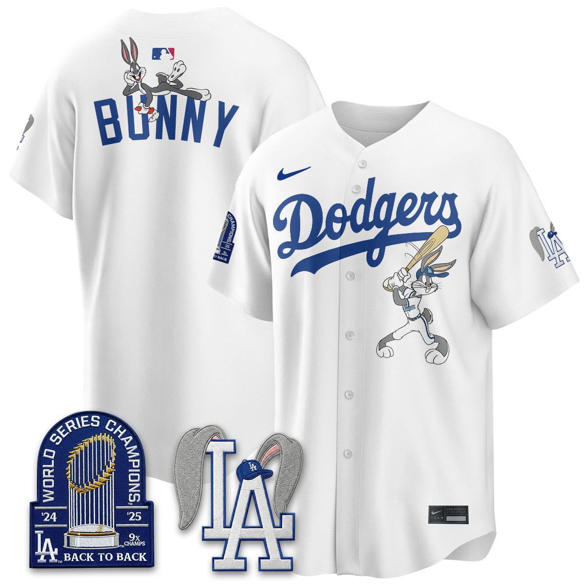 Los Angeles Dodgers Bunny Edition Vapor Jersey - Stitched