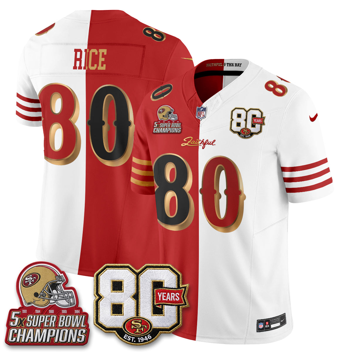 San Francisco 49ers Rivalries Split Edition Vapor Jersey - Stitched