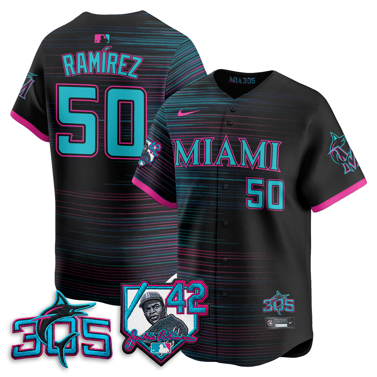 MIA 2026 Jackie Robinson New Era Vapor Limited Jersey - All Stitched
