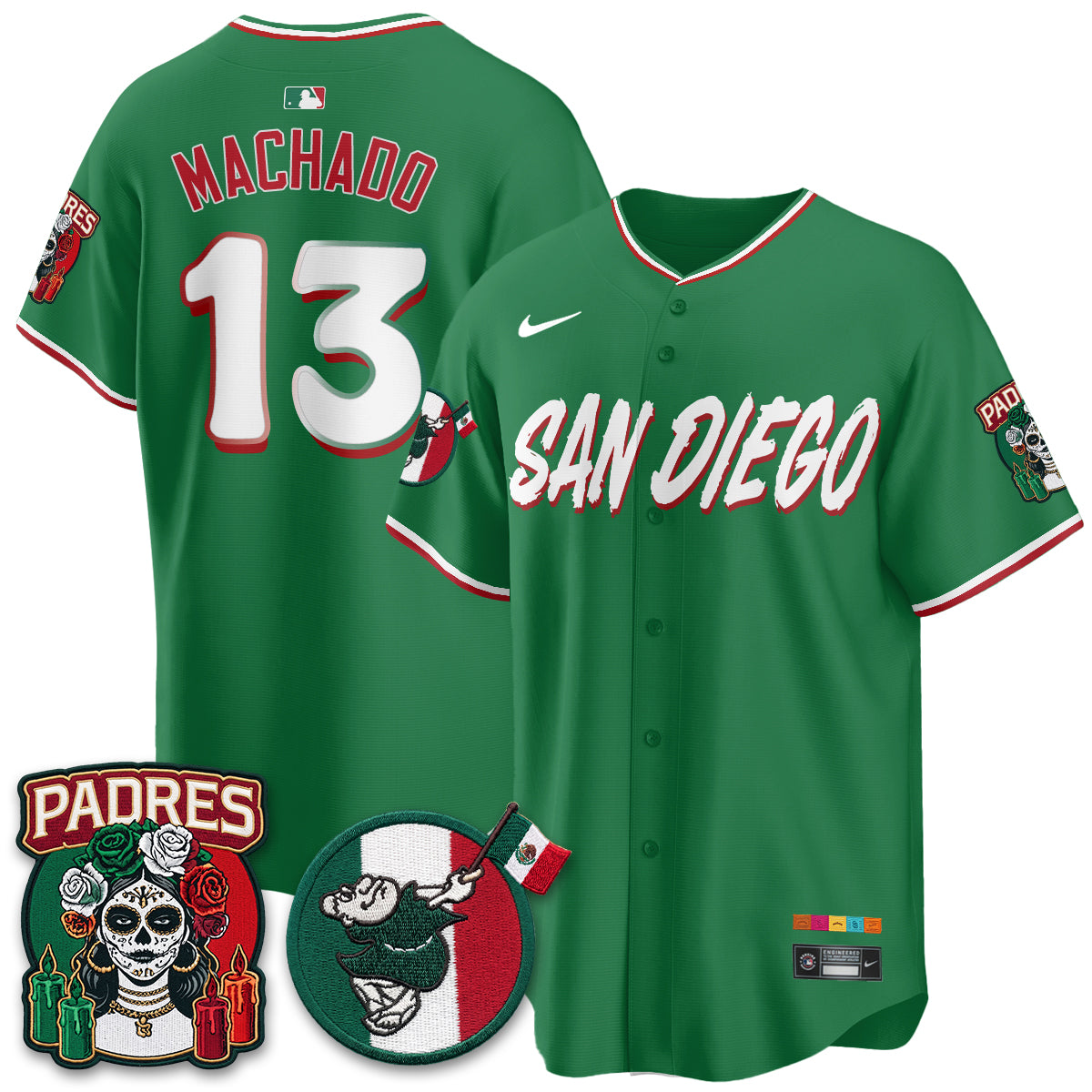 San Diego Padres City Connect Mexico Style Vapor Jersey - Stitched