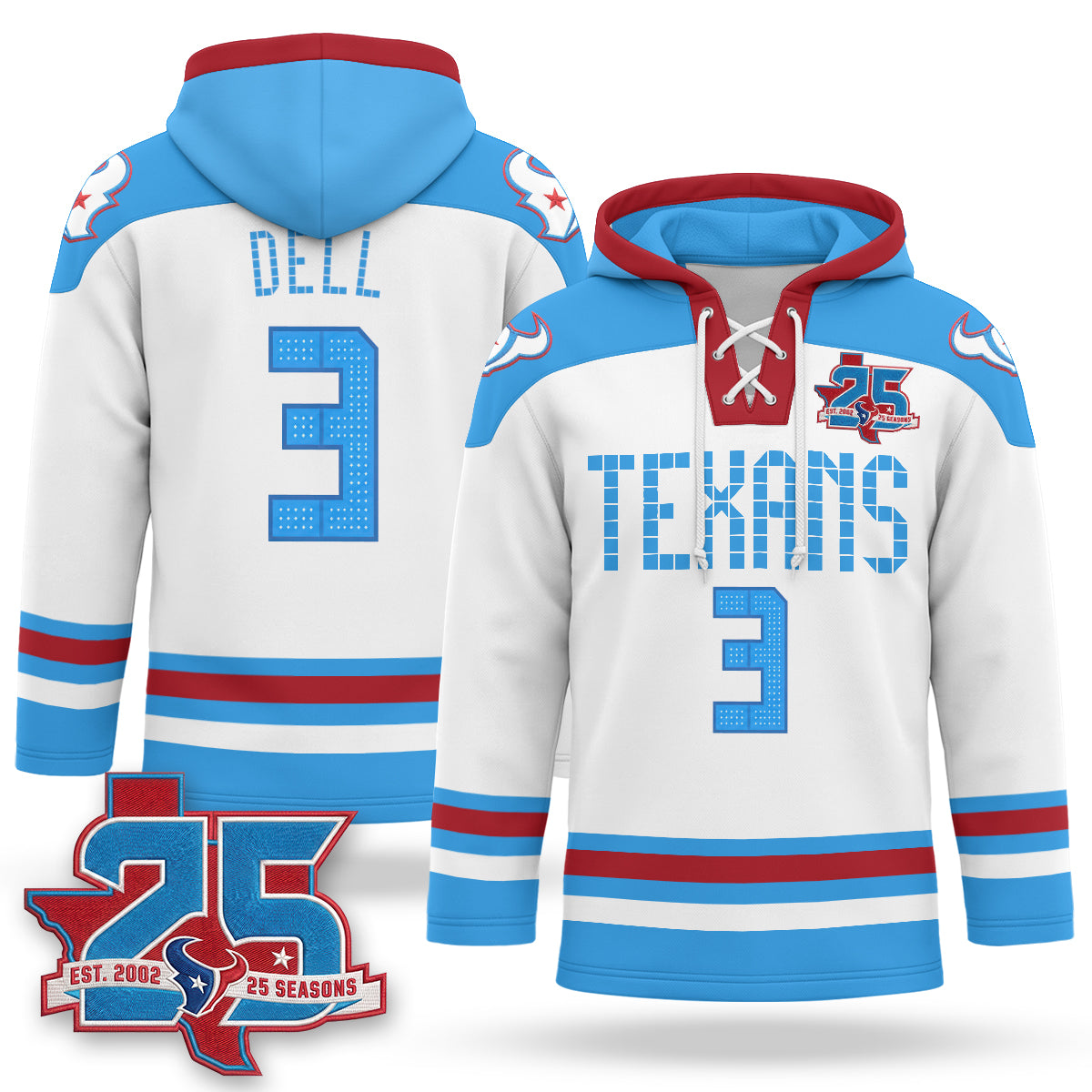 Houston Texans 2026 Rivalries Fleece-Lined Hockey Hoodie - Stitched
