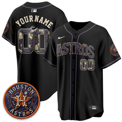 Houston Astros Nightmare Vapor Limited Custom Jersey - Stitched