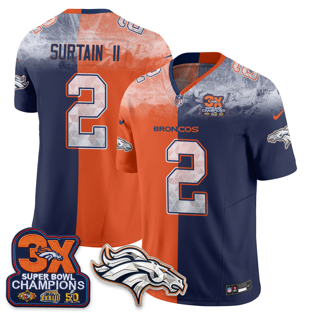 DEN Mile High Split Edition Vapor Jersey - Stitched