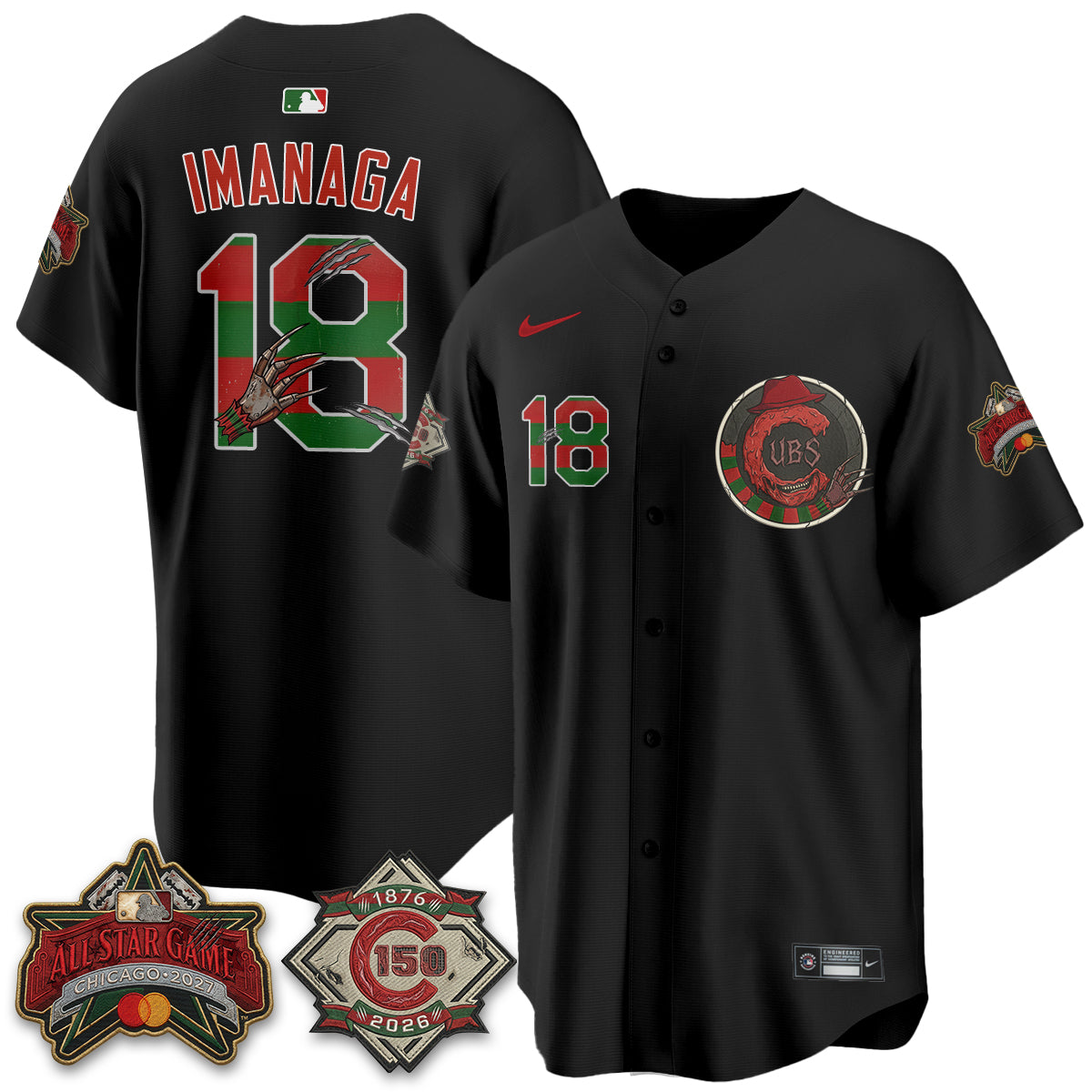 Chicago Cubs A Nightmare on Wrigley Field Edition Vapor Jersey - Stitched