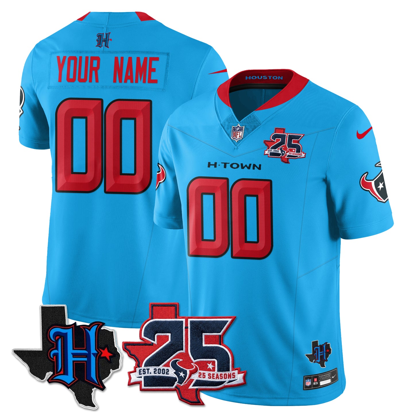 HOU 25th Seasons in 2026 Basic Vapor Custom Limited Jersey - All Stitched