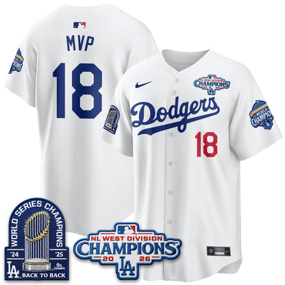 Los Angeles Dodgers 2026 NL West Champs Vapor Jersey- Stitched