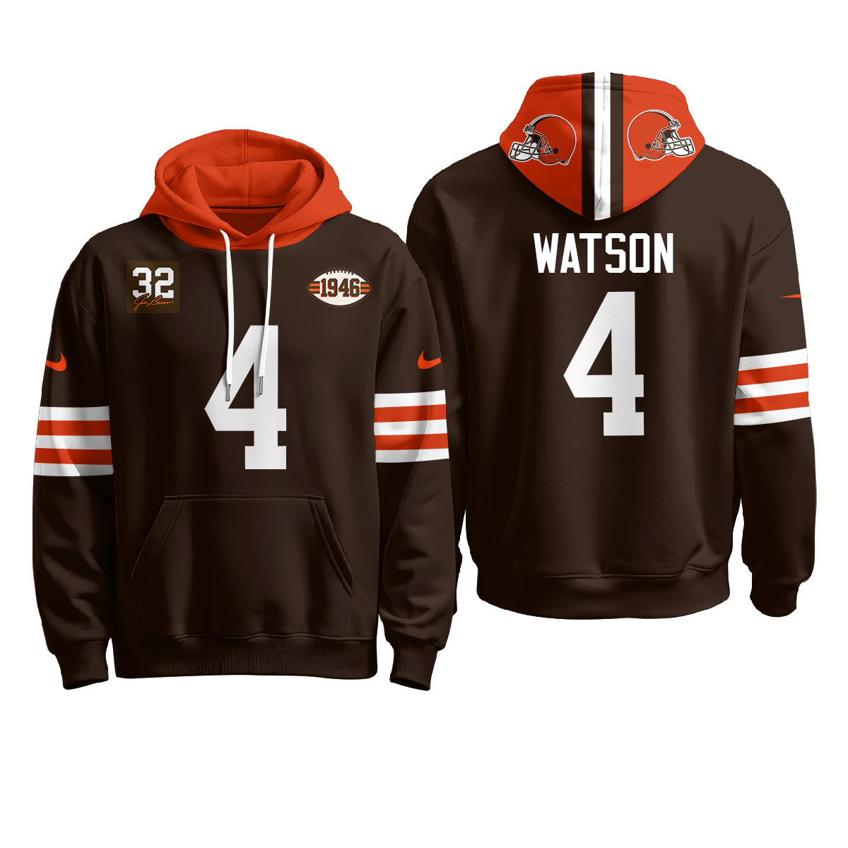 Cleveland Browns 1946 Anniversary Patch Hoodie - Stitched