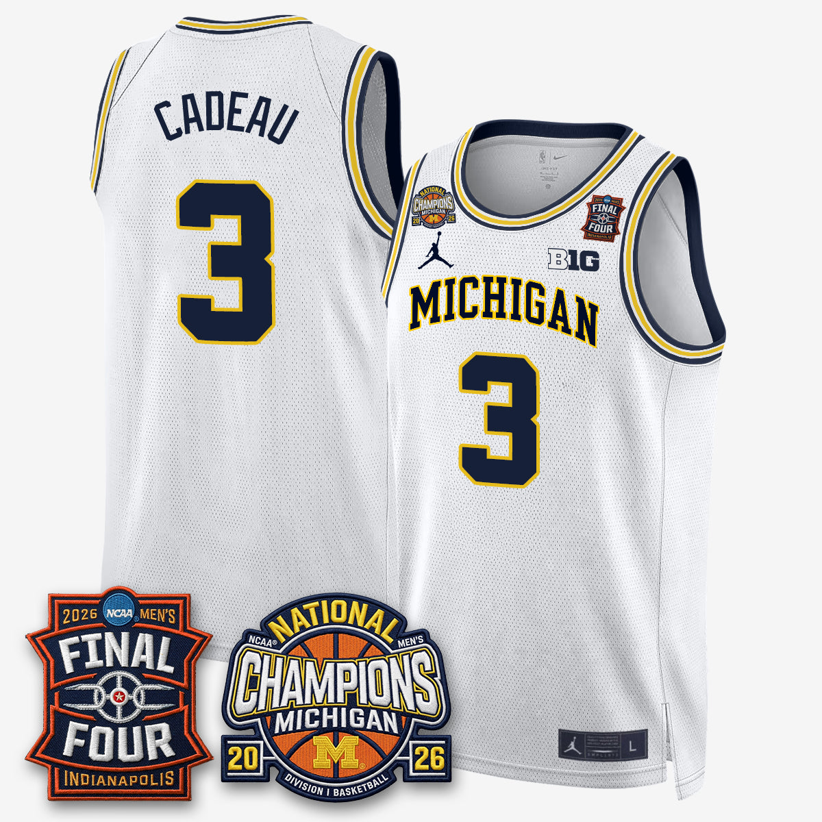 MICH Basketball National Champions Big Text Limited Vapor Jersey - All Stitched