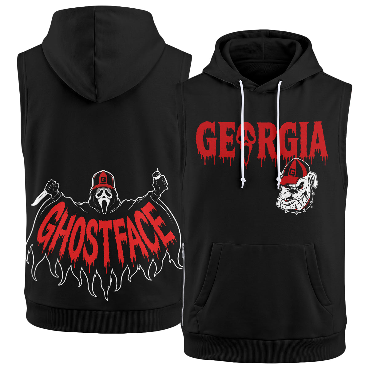 GB x The Ghost Mask Edition Sleeveless Hoodie Tank Top - Printed