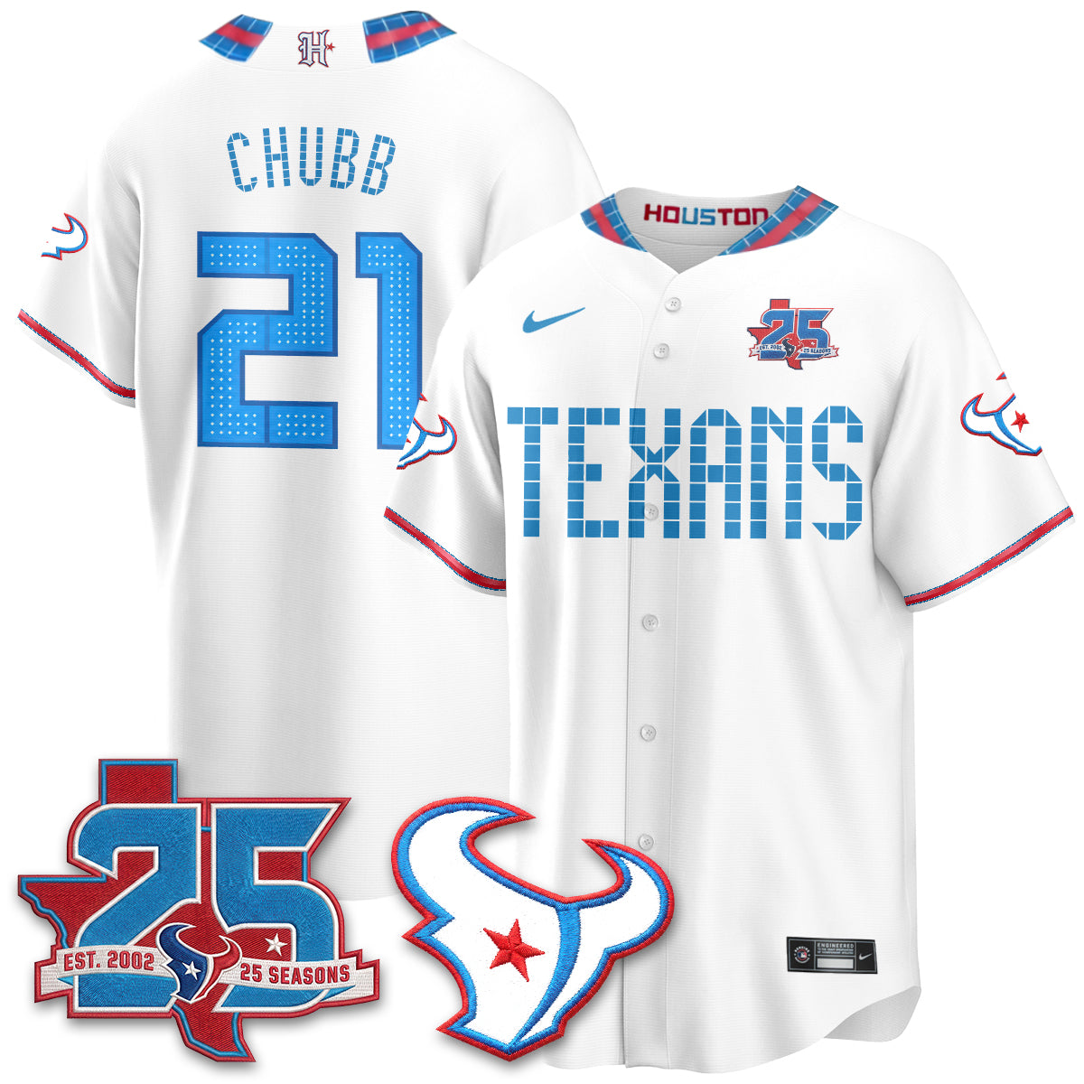 Houston Texans 2026 Rivalries Baseball Vapor Jersey - Stitched