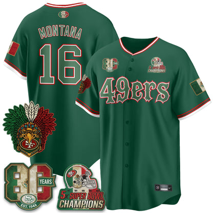 San Francisco 49ers Mexico Edition Baseball Vapor Jersey - Stitched