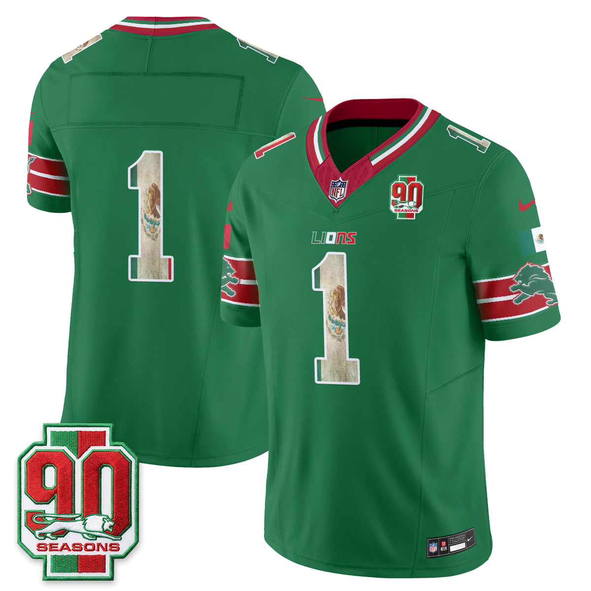 Detroit Lions Mexico Edition Vapor Jersey - Stitched