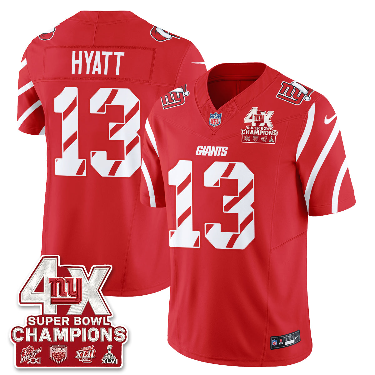 New York Giants  Xmas Edition Vapor Jersey - Stitched