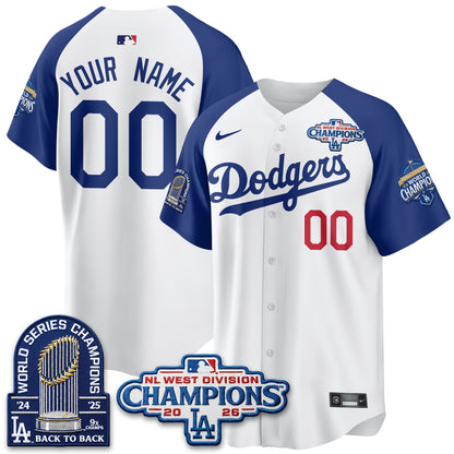 Los Angeles Dodgers 2026 NL West Champs Vapor Custom Jersey- Stitched