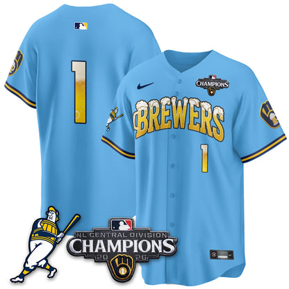Milwaukee Brewers 2026 NL Division Champs Vapor Jersey V2- Stitched