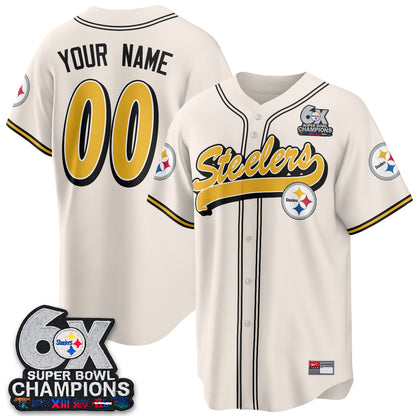 Pittsburgh Steelers 6x SBowl Baseball Vapor Custom Jersey - Stitched
