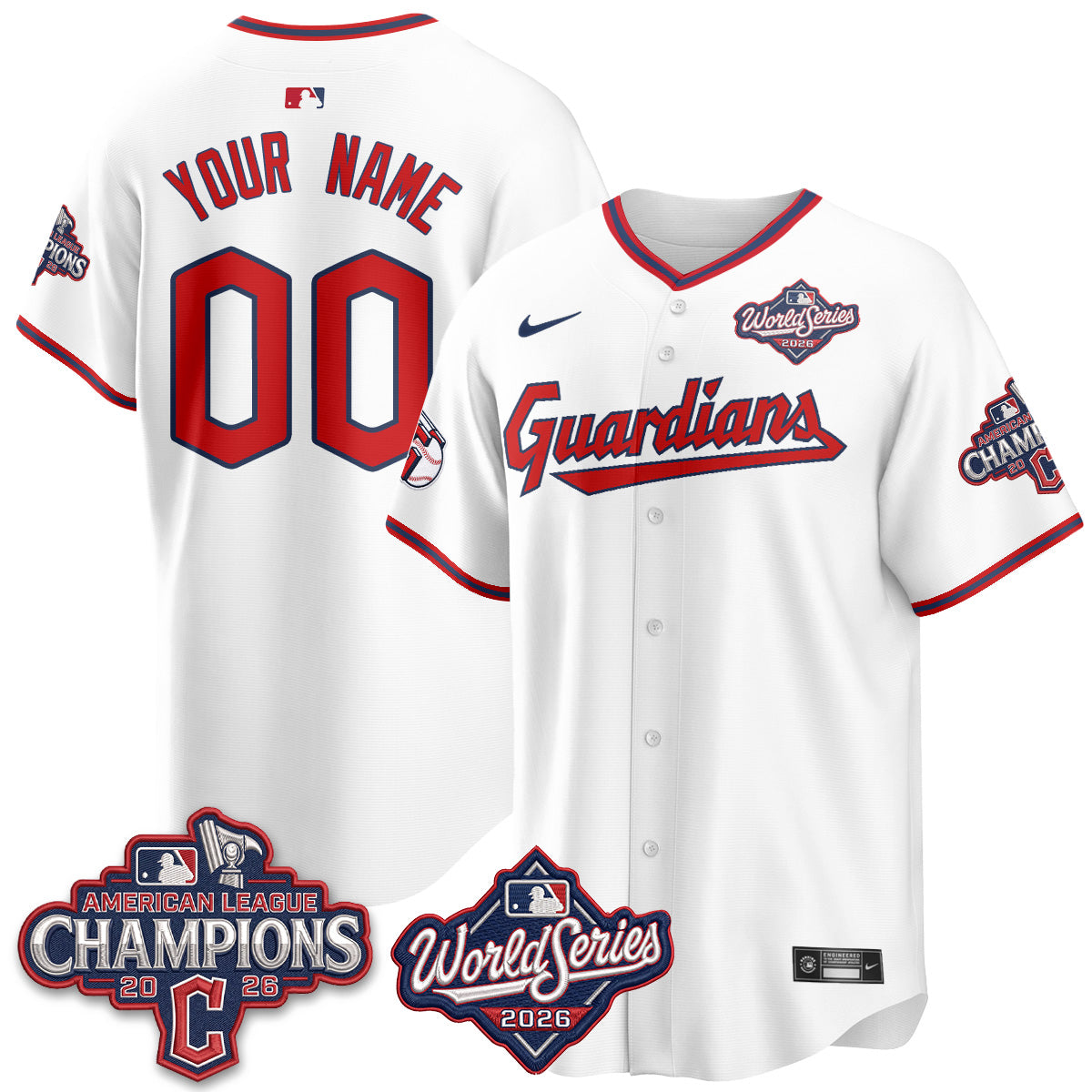 CLE 2026 AL Champions Custom Vapor Jersey - Stitched