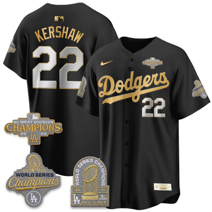 Los Angeles Dodgers 2026 NL West Champs Gold Vapor Jersey- Stitched