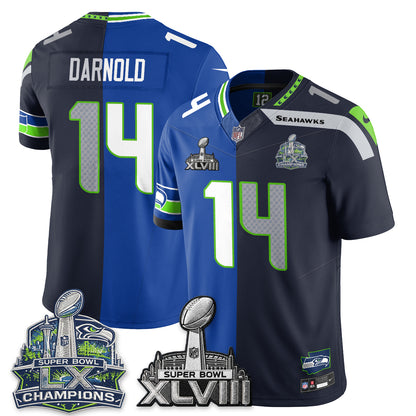 Seattle Seahawks S.Bowl Champs Split Edition Vapor Jersey - Stitch