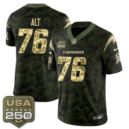 Los Angeles Chargers 2026 Salute to Service Vapor Jersey - Stitched