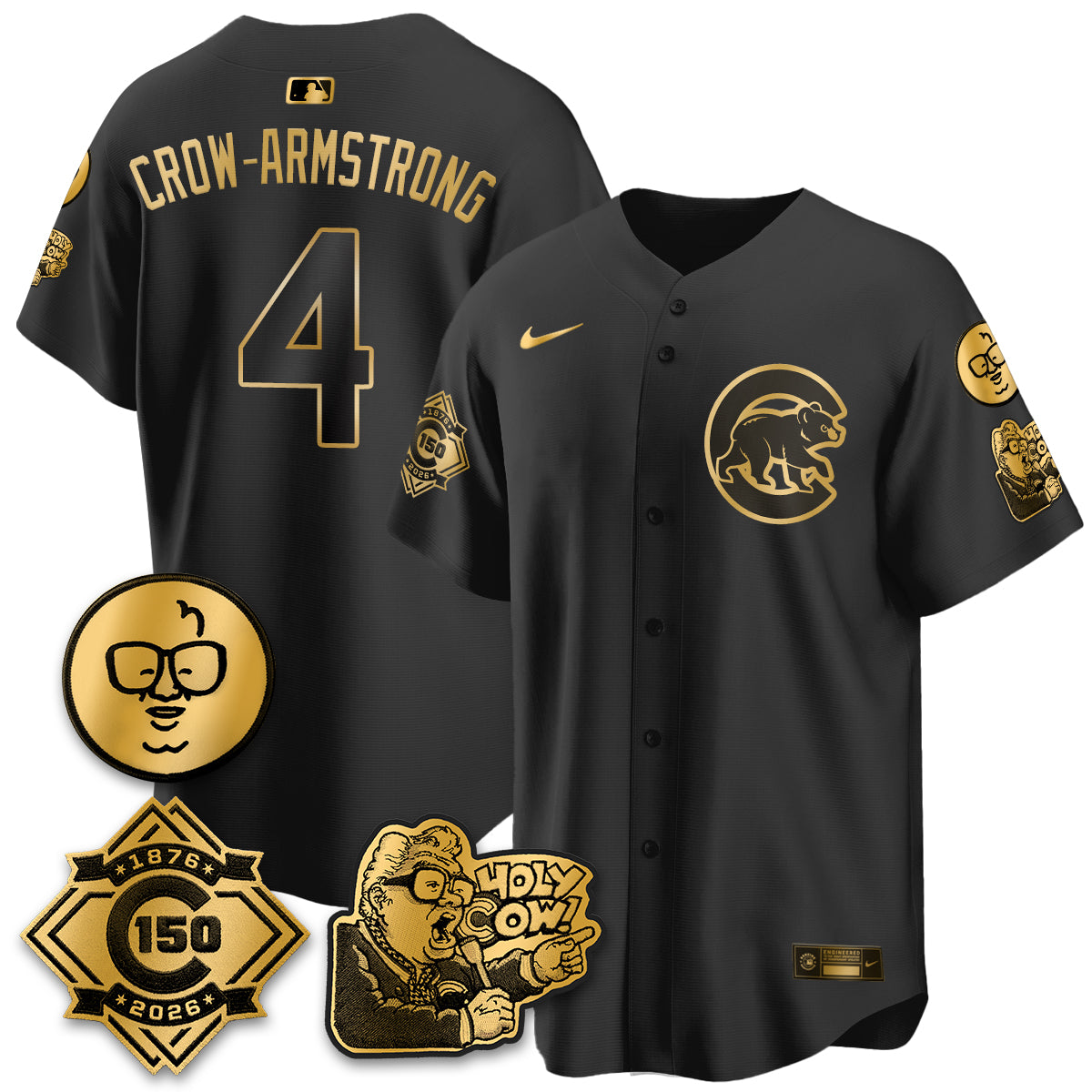 CHC 150th Anniversary Harry Caray Holy Cow Vapor Premier Limited Jersey - All Stitched V3