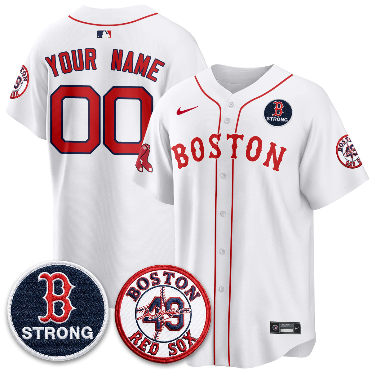 BOS Tim Wakefield Memorial Patch Vaper Premier Limited Custom Jersey - All Stitched V2