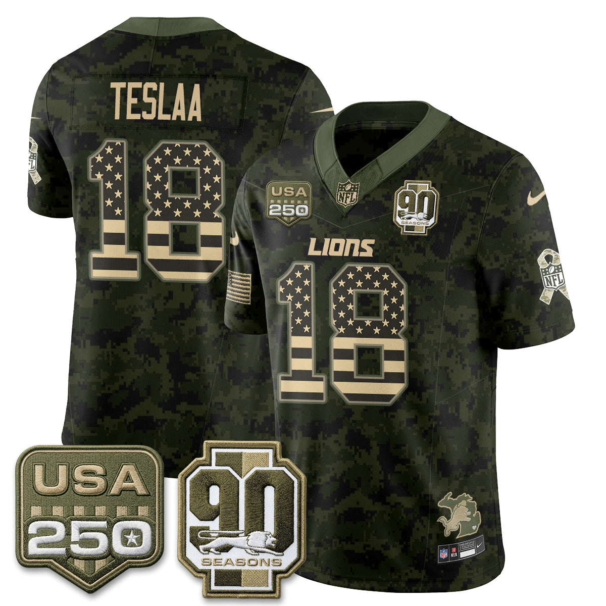 DET 2026 Salute to Service Vapor Jersey - Stitched
