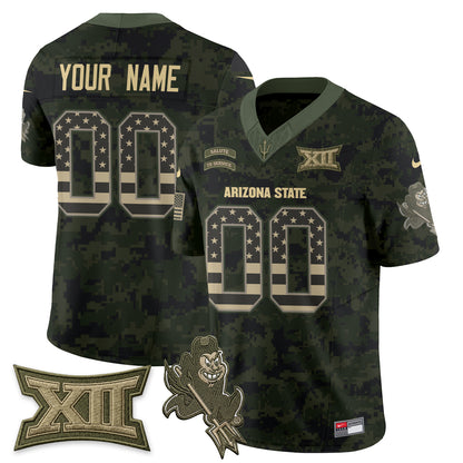 Arizona State Sun Devils 2026 Salute to Service Vapor Custom Jersey - Stitched